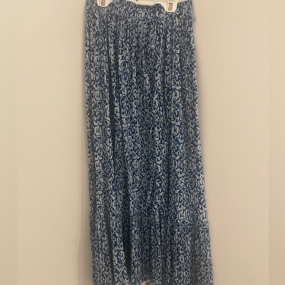 Zara maxi light blue and dark blue skirt